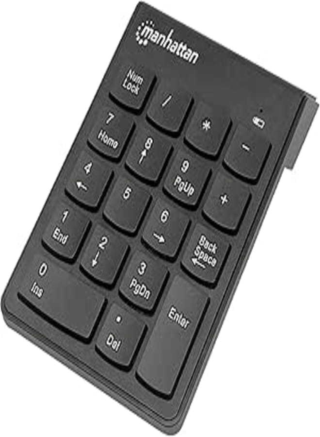 Manhattan Numeric Keypad USB Wireless 18 Full-Size Keys - Black
